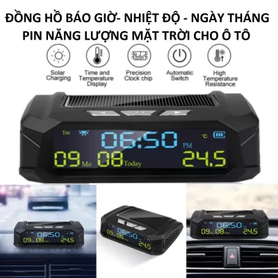 Multi-Function 3-in-1 Solar Car Alarm Clock with Temperature, Date, and Month, New Model, Good Quality, Car Accessories Toy