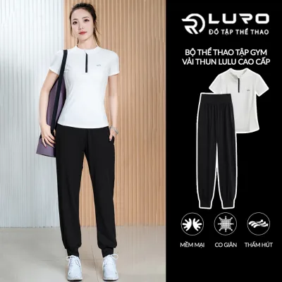 Sét đồ thể thao nữ đa năng Luro S14, kiểu quần dài jogger với áo tập gym, yoga cao cấp