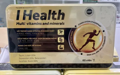 Viên bổ cao cấp I Health - Bổ sung Vitamin , khoáng chất giúp tăng sức đề kháng ăn ngủ ngon - Hộp 60 Viên