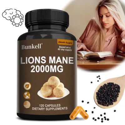 Bunkell Lion's Mane Organic Mushroom Supplement Helps Enhance Brain Memory, Rejuvenate Energy, Restore Stomach Function and Reduce Alzheimer's Disease.