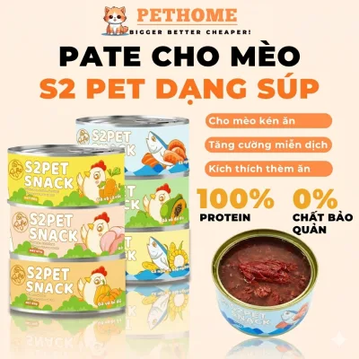 Pate Mèo S2Pet, Neeka Lon 85g Dạng Sốt Thịt, Pate S2Pet Cho Mèo Dạng Gravy Vị Gà Mix Rau