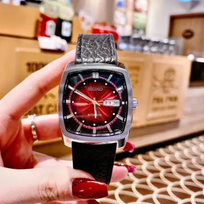 Hoàn Tiền Max - [ VUA ĐỒNG HỒ ] Đồng hồ nam dây da mặt vuông Seik0 automatic SNKP23 size 41mm fullbox chống nước vỏ thép không gỉ đồng hồ nam sang trọng