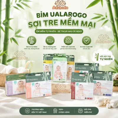 UaLaRoGo 1 bịch bỉm sợi tre mềm mại, chống tràn, thấm hút đủ size cho bé
