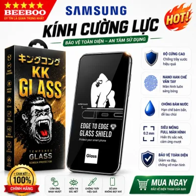 Kính Cường Lực Samsung A07 A37 A57 Full Keo 9H – Trong Suốt HD - Chống Trầy - Full Màn KK3D[COMBO 2 KÍNH]