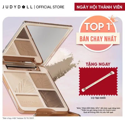 Bảng Phấn Tạo Khối Bắt Sáng 4 Ô JUDYDOLL Highlight & Contour Palette Mỏng Mịn Dễ tán Chuẩn màu 3D Lâu trôi 9g