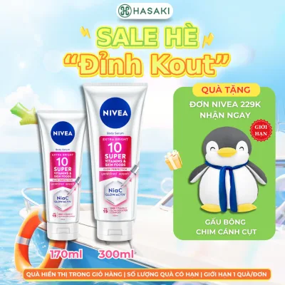 Serum Dưỡng Thể Nivea Sáng Da Mờ Thâm Nám Extra Bright 10 Super Vitamins Hasaki