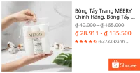 Bông Tẩy Trang MÉERY Chính Hãng, Bông Tẩy Trang Meery 205 Miếng 100% Cotton Pads