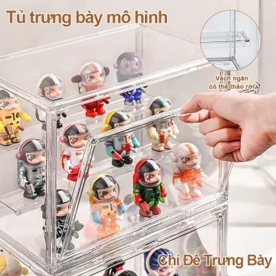 Tủ lưu trữ màn hình trong suốt nhiều lớp để sưu tập đồ chơi và bảo quản hình mô hình