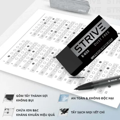 Gôm tẩy không bụi mịn Thiên Long Strive Dust Free E-035