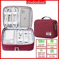 Túi Đựng Phụ Kiện Điện Thoại 2 Ngăn Lớn Cải Tiến Nhiều Ngăn Chống Nước, Chống Sốc – Túi Bảo Vệ Phụ Kiện Máy Tính Bảng Máy Ảnh Loa Sạc Sự Phòng Cáp Củ Sạc Hàng Chính Hãng Dododios