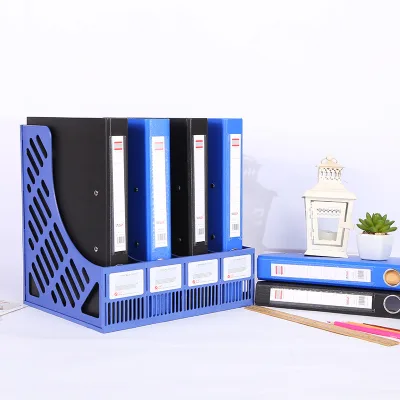 4 layers plastic document holder office organizer, file storage, portable student book shelf-Hause
