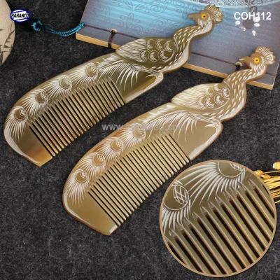 Lược sừng Công to đẹp làm quà tặng VIP (Size: XL - 20cm) Chăm sóc tóc - Horn Comb of HAHANCO - COH112