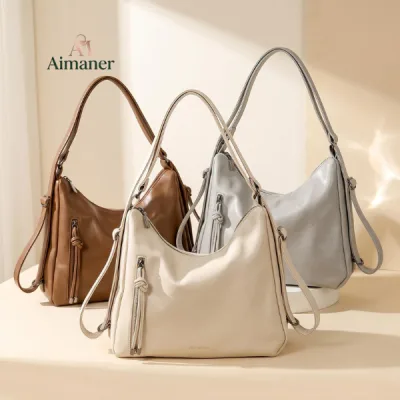 Túi Xách Tote Nữ AIMANE 6604 Da PU Mềm Bóng - Phong Cách Thời Trang Hàn Quốc Đa Năng