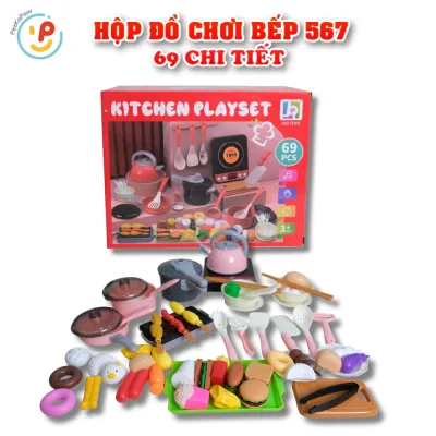 Kitchen Cooking Toys for Children with 69 Parts, Battery-Operated Induction Stove with Sound 567 Peekapaw Toys