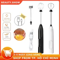🥇FREESHIP🥇Máy đánh Trứng Cầm Tay Kèm Máy Tạo Bọt Cafe Chạy Điện Sạc USB 3 Cấp Độ kèm 2 Que Trộn