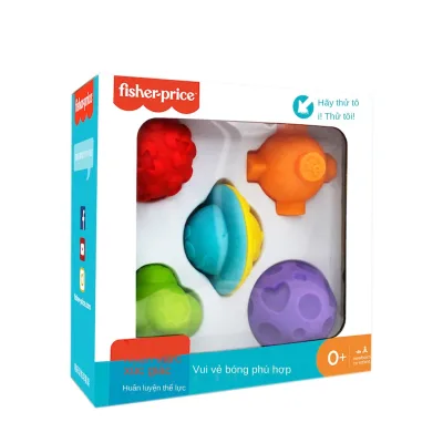 FisherPrice Bóng bắt tay cho bé cho bé 0-1 tuổi Bóng nắm xúc giác cho bé nắm bắt hệ thống giác quan Bóng đồ chơi đào tạo ghép đôi hình học