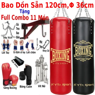 Pre-Stuffed Boxing Sandbags, 120cm Long, 100cm Long, Weighing from 20kg to 30kg, Boxing Sandbags for Adults and Children, Home Gym Equipment, Free Full Set of Super Hot Accessories.