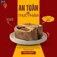 Giấy gói bánh sandwich, giấy nướng, 38x28 cm, 100 tờ/gói, chống dầu, đạt tiêu chuẩn an toàn thực phẩm.