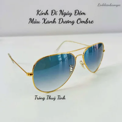 Fashionable Glasses for Men and Women for Day and Night Wear, Blue Ombre Glass Lenses, Luxurious Aviator Frames