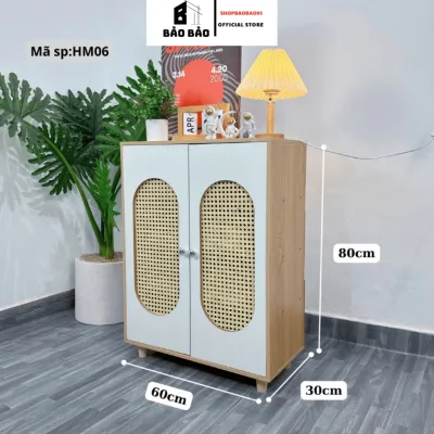 Tủ gỗ đựng đồ Tủ cánh mây decor nhà cửa chất liệu gỗ MDF phong cách hiện đại - HM06