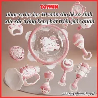 Đồ chơi nhạc cụ lục lạc 10 món cho bé sơ sinh an toàn, xúc xắc trống kèn phát triển giác quan