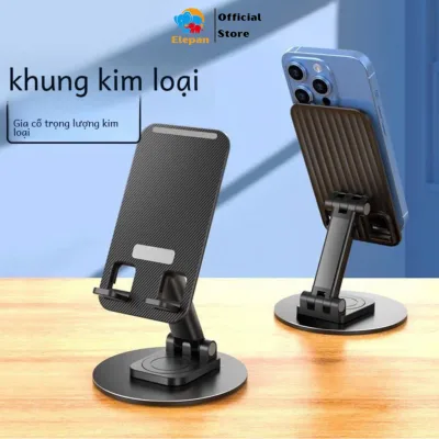 Giá đỡ điện thoại, máy tính bảng để bàn ELEPAN xoay 360 độ, chân kim loại có thể gấp gọn, Màu Ngẫu Nhiên