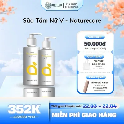 Sữa Tắm Nữ V-Naturecare 190ml – Làm Sạch Dịu Nhẹ, Dưỡng Da Mềm Mại, Hương Nước Hoa