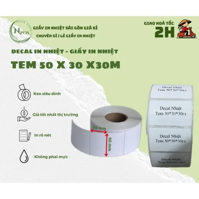 Tem Trà Sữa, Giấy In Tem, Tem Nhãn, Tem Nhãn Phụ, Tem 50x30, Tem Dán Ly