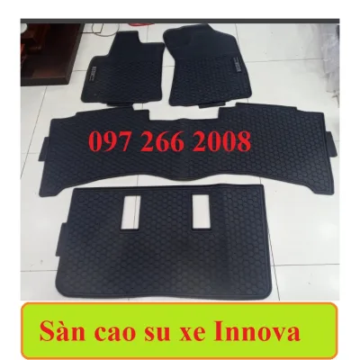 Thảm lót sàn cao su xe Innova 2018- 2023 - màu đen , lót sàn cao su không mùi, dễ vệ sinh