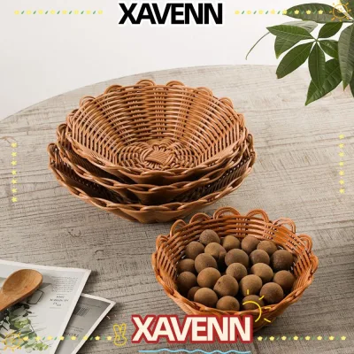 Giỏ đựng đồ AVENULL, Rau tròn Kẹo Đồ ăn nhẹ trưng bày Đĩa, Bánh mì sáng tạo Đồ lặt vặt trái cây Tổ chức Khay dệt dệt tại nhà Khách sạn