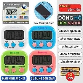 Đồng Hồ Bấm Giờ Đếm Ngược Pomodoro 99 Phút Hẹn Giờ Nấu Ăn Học Tập Hút Nam Châm 4 Màu TẶNG 2 PIN