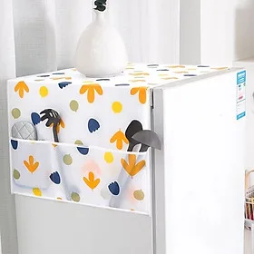 Khăn Che Tủ Lạnh Chống Thấm Nước Có Túi Hai Bên Vải PEVA Trang Nhã