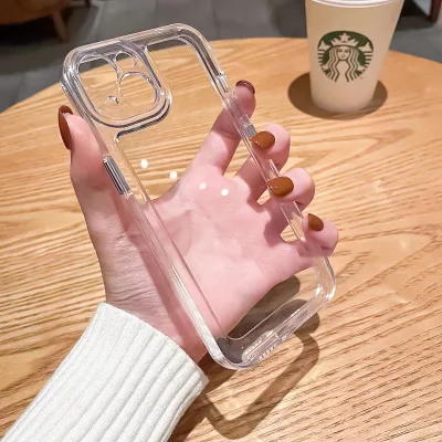 Ốp Lưng iPhone Trong Suốt Nút Bấm Mạ Cao Cấp, Chống Sốc, Bảo Vệ Camera - iP 6/6s/7/8/Plus/X/XS/XR/11/12/13/14/15/Pro/Max-SY