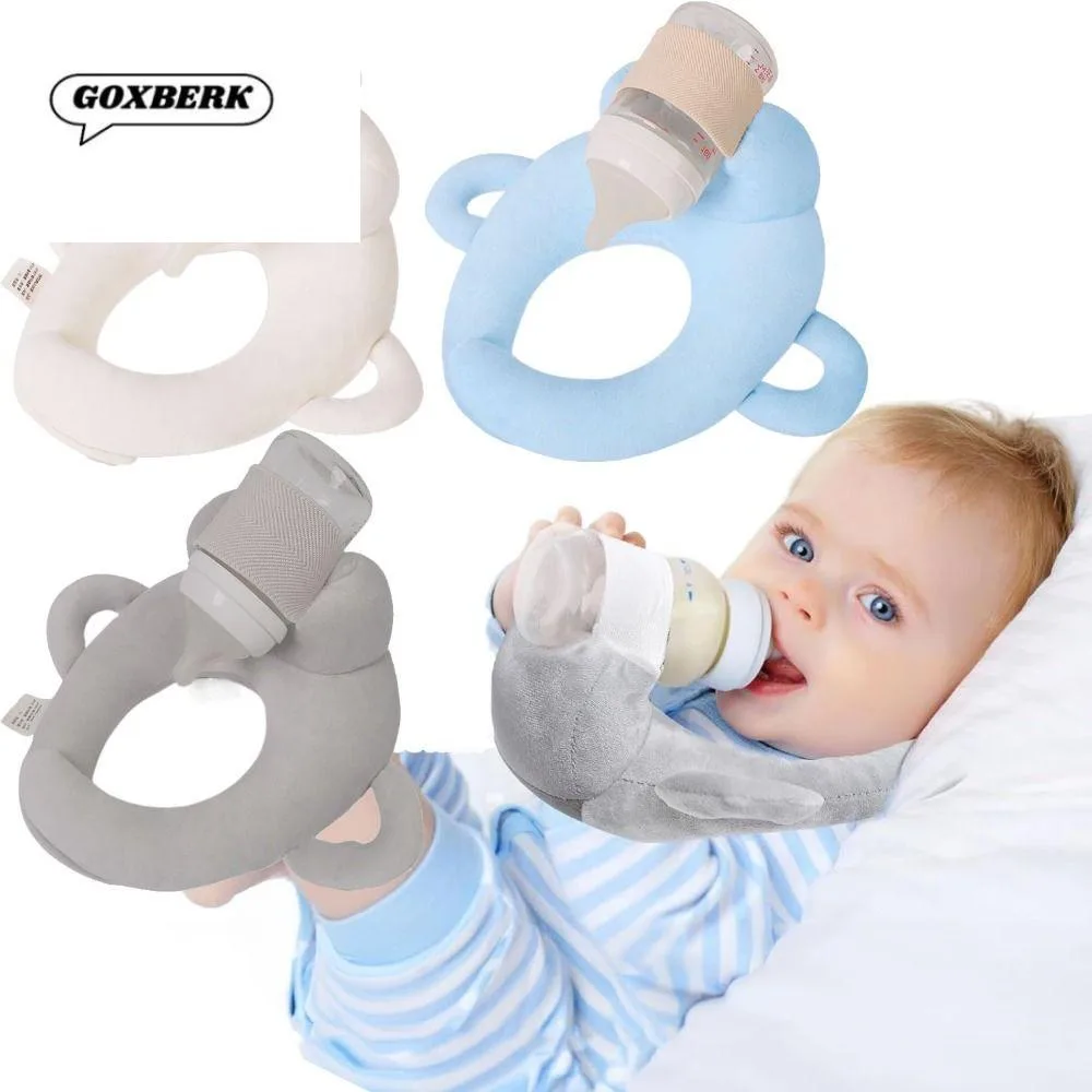 Có thể điều chỉnh Giá đỡ bình sữa tự ăn cho bé 2 tay cầm bên Rảnh tay Gối cho trẻ sơ sinh ăn Mềm mại Thoải mái Đệm hỗ trợ cho con bú Chăm sóc trẻ sơ sinh