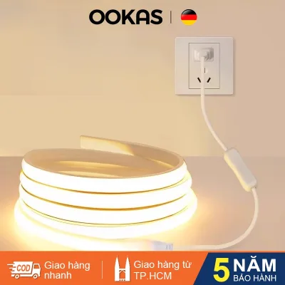 OOKAS Đèn led dây trang trí 220V ,5m,10m,20m,Chống Nước, Dẻo, Phát Sáng Viền Trang Trí Nội Thất