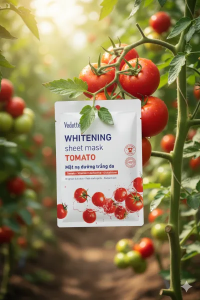 Combo of 10 Vedette Tomato Whitening Paper Masks 22ml