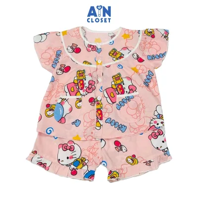 Bộ quần áo Ngắn bé gái họa tiết Mèo Lanh Hồng - AICDBGOFKHAN - AIN Closet