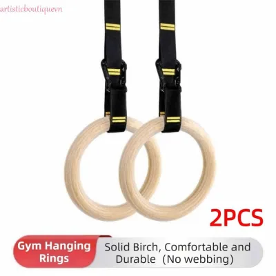 ARTI 2 Chiếc Nhẫn Treo Tập Gym bằng Gỗ chắc chắn, Phù hợp cho Cả Trẻ Em và Người Lớn, Sử dụng tại Nhà hoặc Phòng Gym