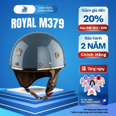 Royal M379 Helmet in Glossy Cement Color – Fashionable Half-Head, Suitable for Men and Women
