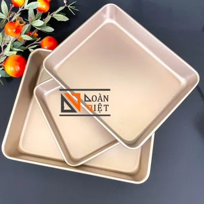 M1 Khuôn CHỮ NHẬT, KHAY làm BÁNH BÔNG LAN, GATO, RAU CÂU 3D, KHAY NƯỚNG BÁNH CÁCH THUỶ I THÉP CARBON CAO CẤP chống dính, màu VÀNG sang trọng I nhiều size. . Đồ gia dụng Nhà Bếp Dụng cụ pha chế Nguyên liệu Thực Phẩm