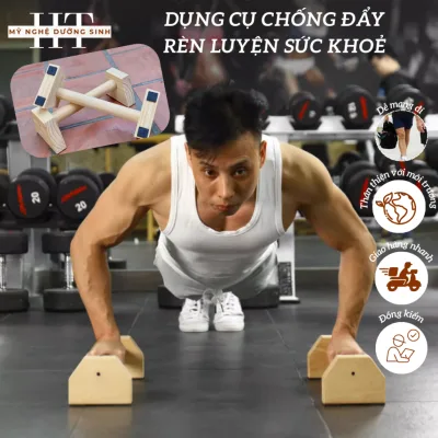 Dụng cụ chống đẩy Parallettes gỗ, hỗ trợ hít đất, tập Gym - Mỹ Nghệ Dương Sinh HT