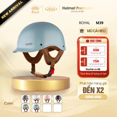 Mũ Bảo Hiểm Cá Heo Nửa Đầu Royal M39, Nón Bảo Hiểm 1/2 Thiết Kế Thời Trang Phong Cách