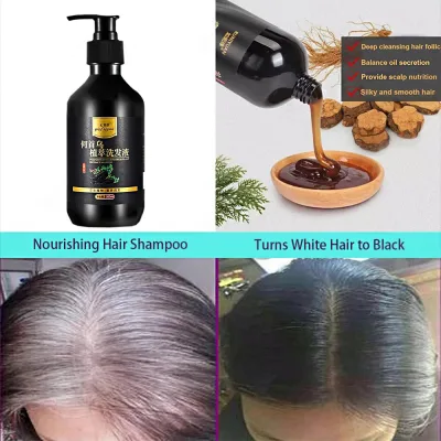 Polygonum Multiflorum Shampoo Polygonum Multiflorum Black Hair Shampoo Natural Herbal Essence Gentle Personal Care Non-Irritating 300ml