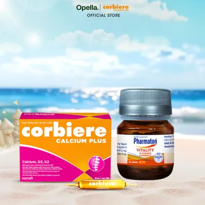 Bộ 1 Thực Phẩm Bảo Vệ Sức Khỏe Pharmaton Vitality + 1 Thực phẩm bảo vệ sức khỏe Corbiere Calcium Plus