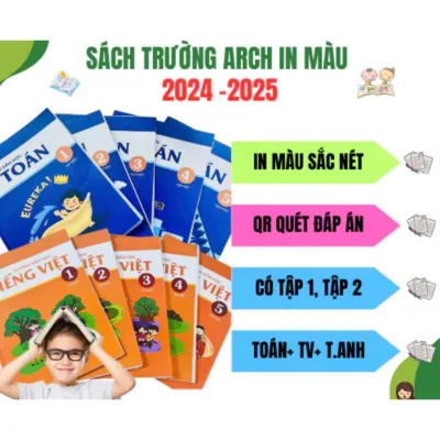 Sách - Hướng dẫn học Toán, Tiếng Việt và Tiếng Anh Archimedes BẢN MỚI 2024 - 2025