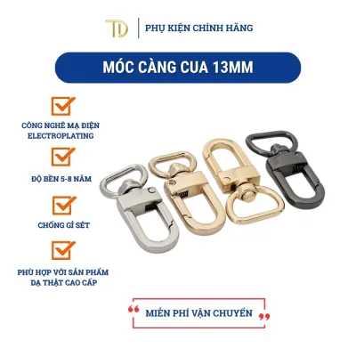 Crab Claw Hook Attached to Handbag Strap, 13mm Stainless Steel Metal Dog Hook, Accessories for Making Bags, Wallets, Handmade