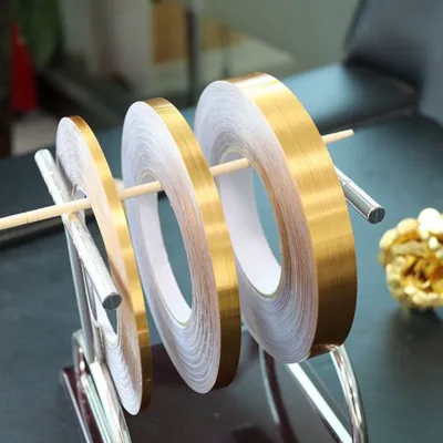 Cuộn chỉ dán viền trang trí nội thất Màu Vàng,Băng Keo Gạch Sứ Trang Trí