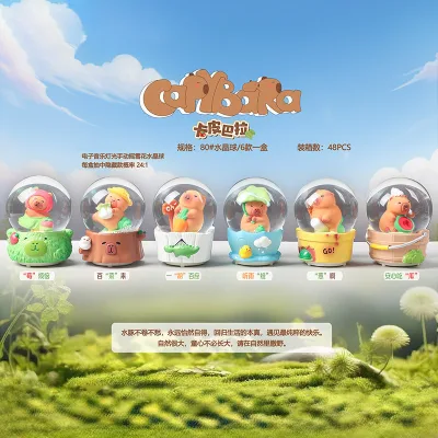 Blind box quả cầu tuyết (1 mô hình ngẫu nhiên) capybara bộ sưu tập mô hình capybara hottrend - h2t toys