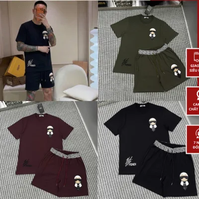 Bộ Quần Áo Mùa Hè Nam Phen Di Hoạ Tiết Ông Già Siêu Ngầu - Bộ Cộc Hè Nam Nữ Phen Di Thêu Logo Vạt Áo Siêu Đẹp siêu Hot