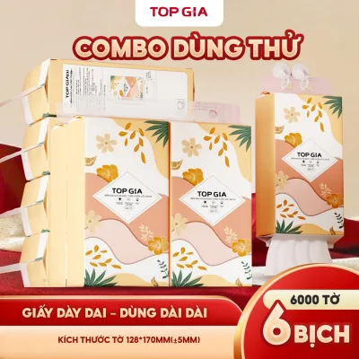 Khăn Giấy treo tường Top Gia Tiểu Hạ, Giấy vệ sinh 6 bịch 1000 tờ, an toàn cho mọi làn da dùng cho mọi không gian